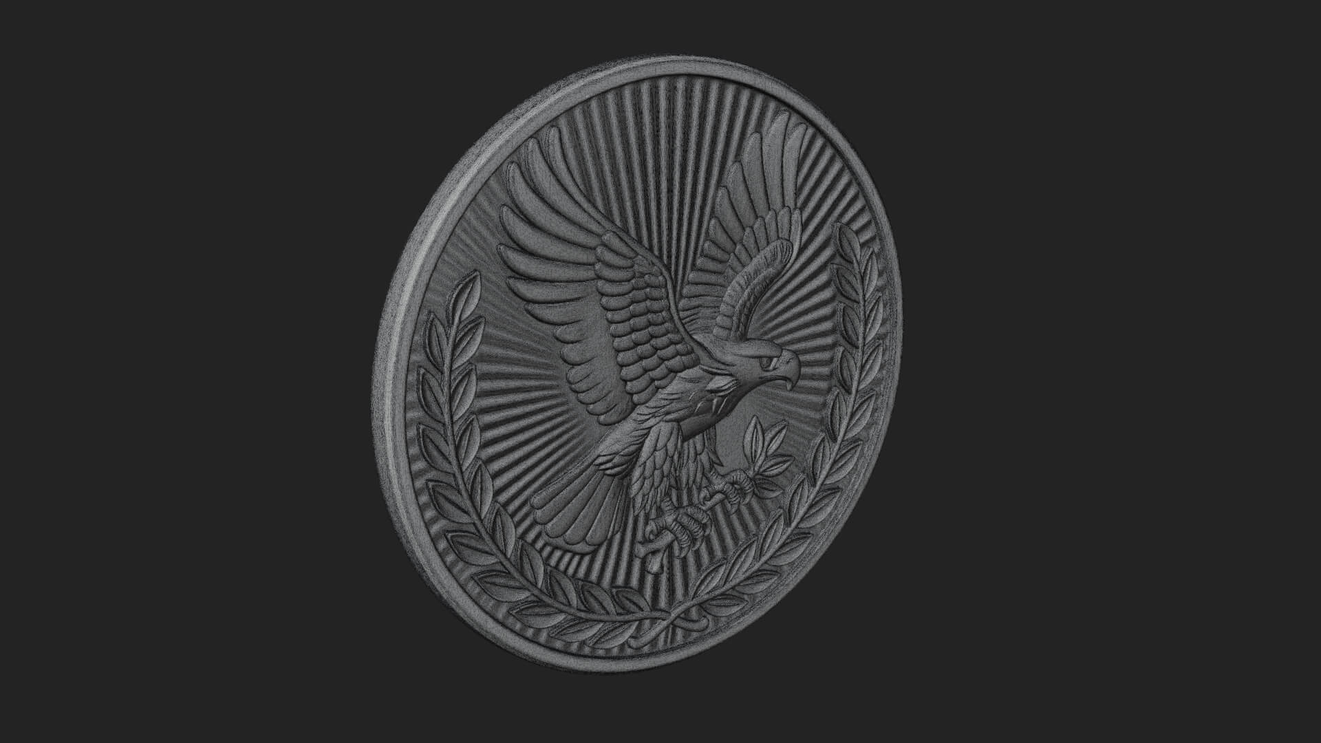 Peace Dove Laurel Oval Plaque Design 4 3D Print Model 3D Model