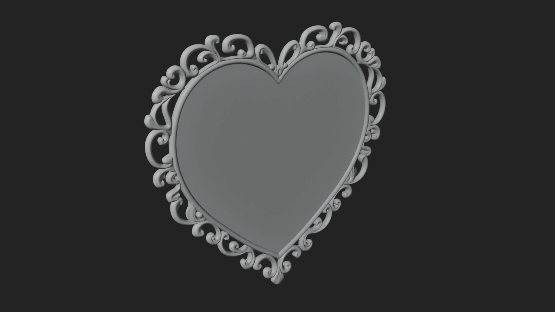 Pearl Centered Heart Frame Ornament Design 1 3D Print 3D Model