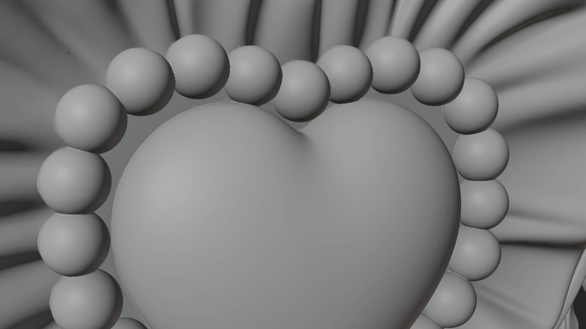 Pearl Centered Heart Frame Ornament Design 1 3D Print 3D Model