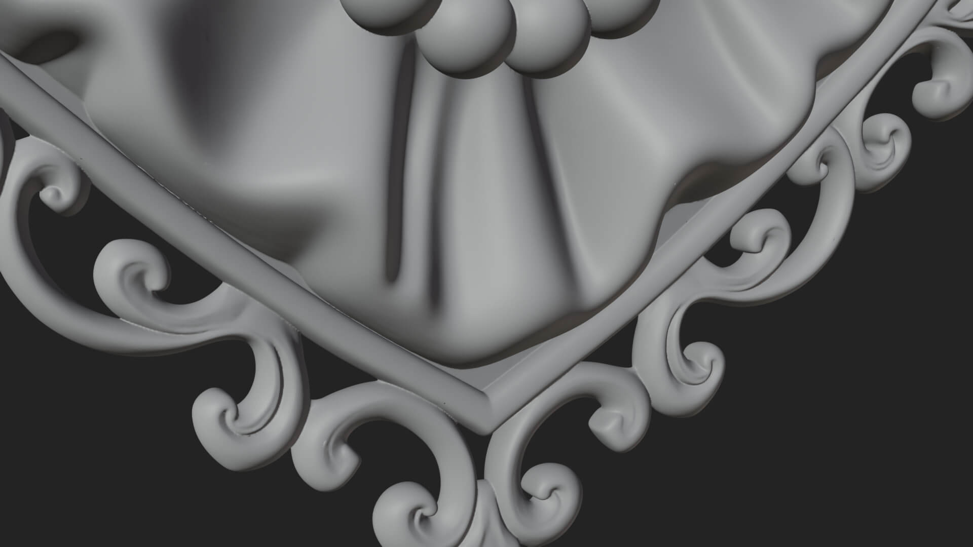 Pearl Centered Heart Frame Ornament Design 1 3D Print 3D Model