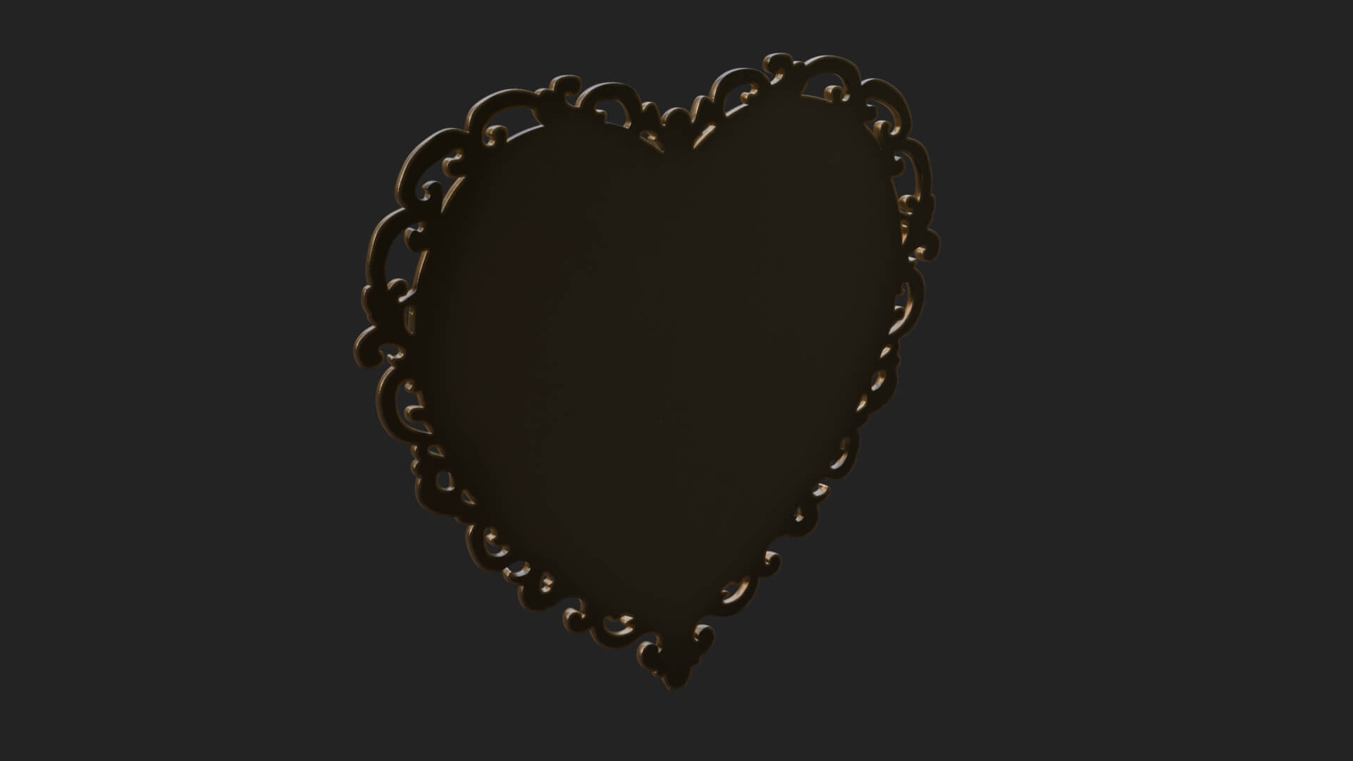 Pearl Centered Heart Frame Ornament Design 2 3D Print 3D Model