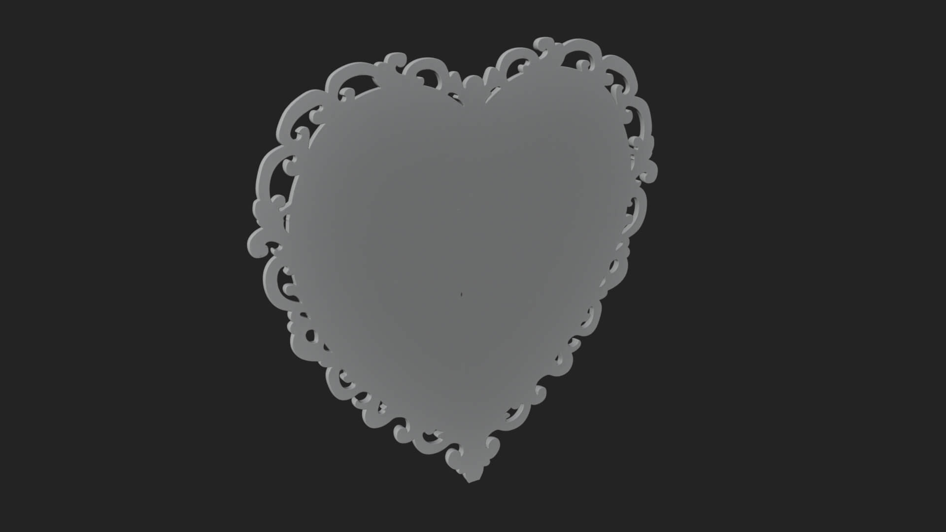 Pearl Centered Heart Frame Ornament Design 2 3D Print 3D Model