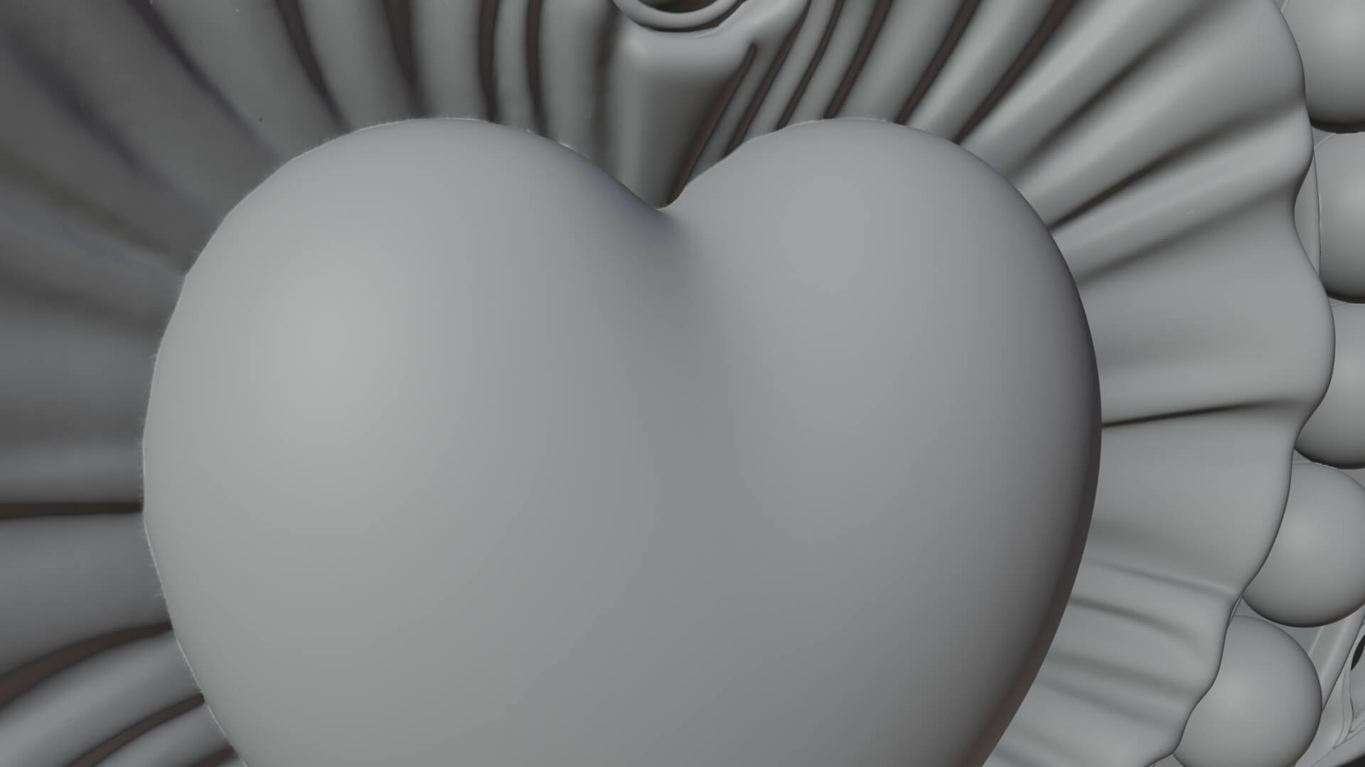 Pearl Centered Heart Frame Ornament Design 2 3D Print 3D Model
