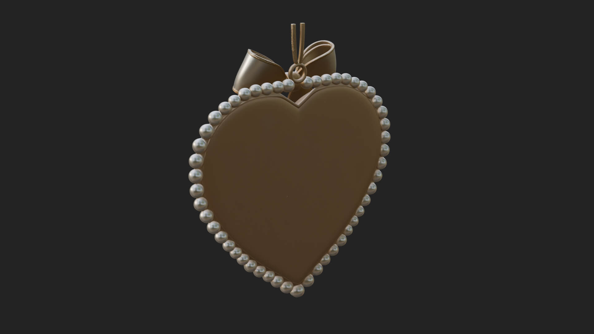 Pearl Trimmed Lace Heart Ornament Design 1 3D Print Model 3D Model