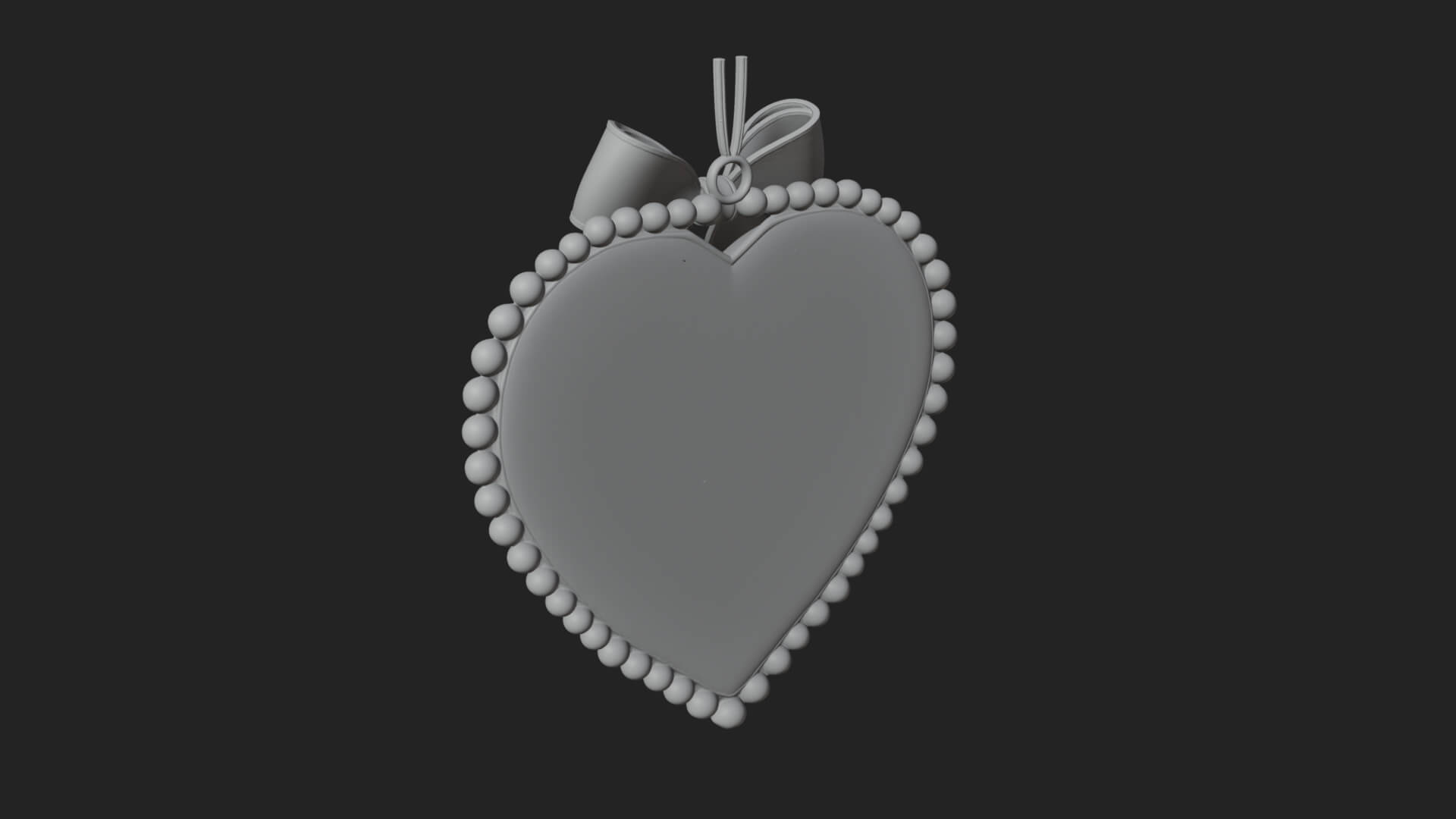 Pearl Trimmed Lace Heart Ornament Design 1 3D Print Model 3D Model