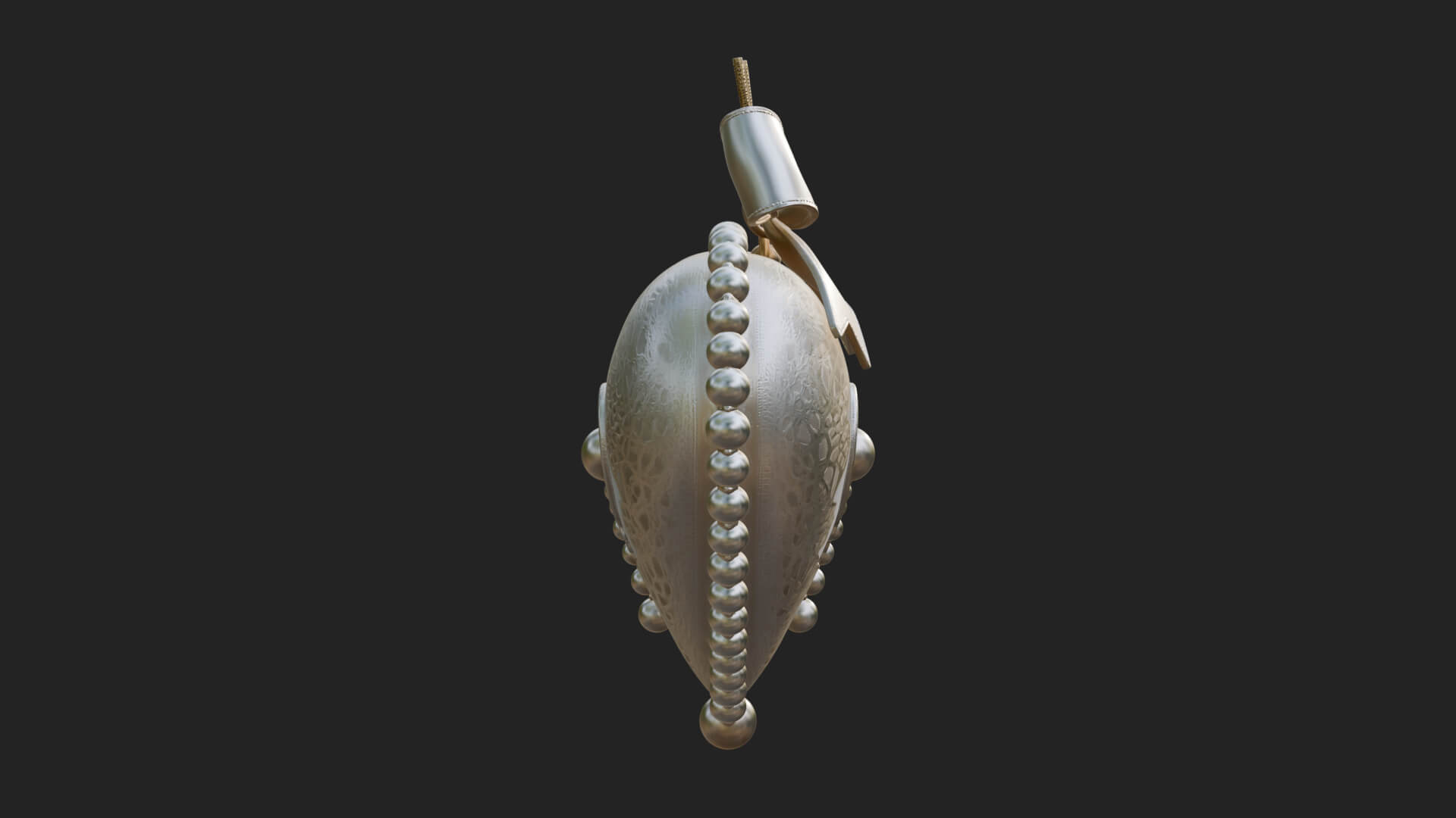 Pearl Trimmed Lace Heart Ornament Design 2 3D Print Model 3D Model