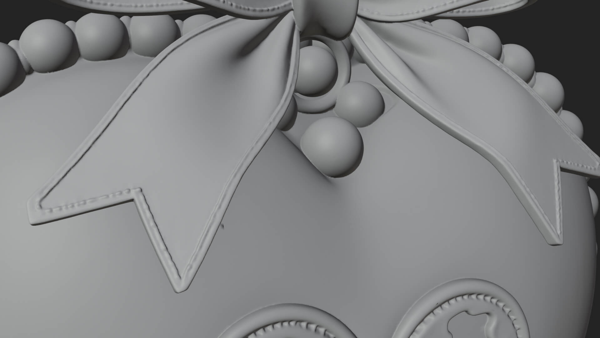Pearl Trimmed Lace Heart Ornament Design 2 3D Print Model 3D Model