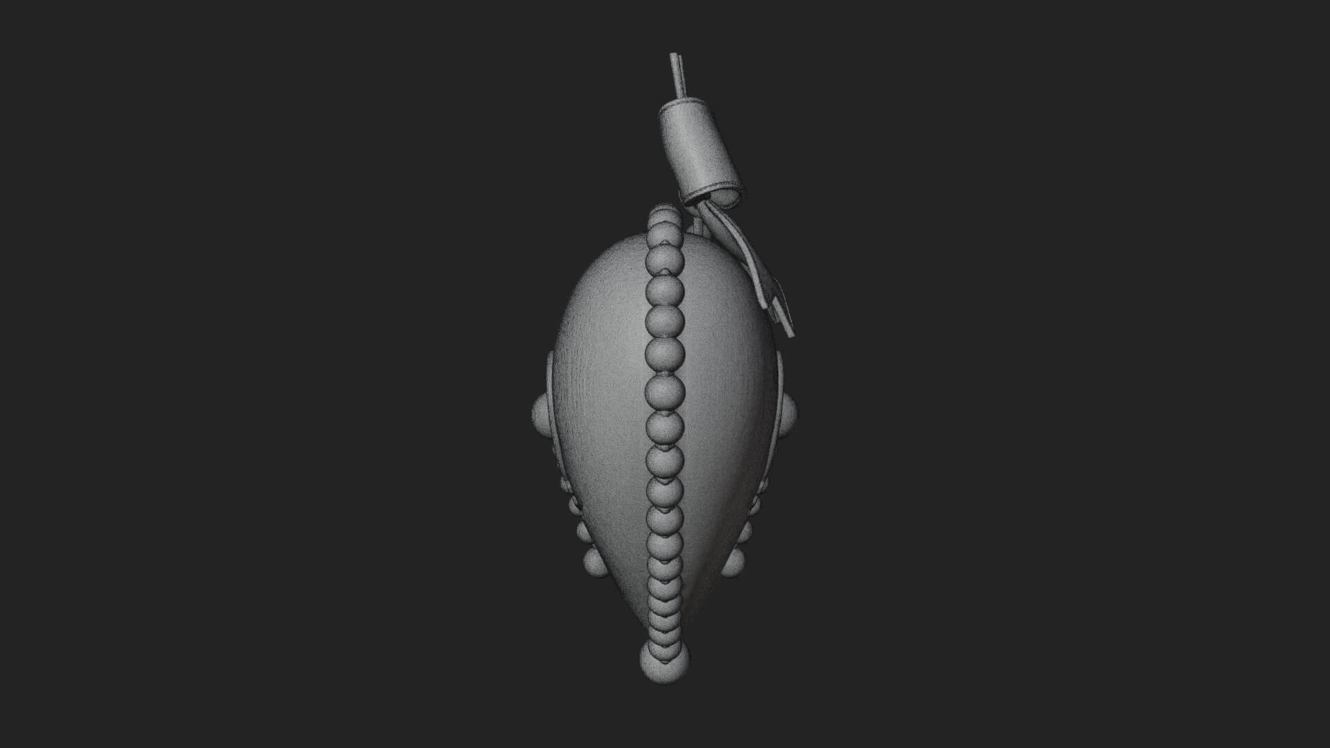 Pearl Trimmed Lace Heart Ornament Design 2 3D Print Model 3D Model