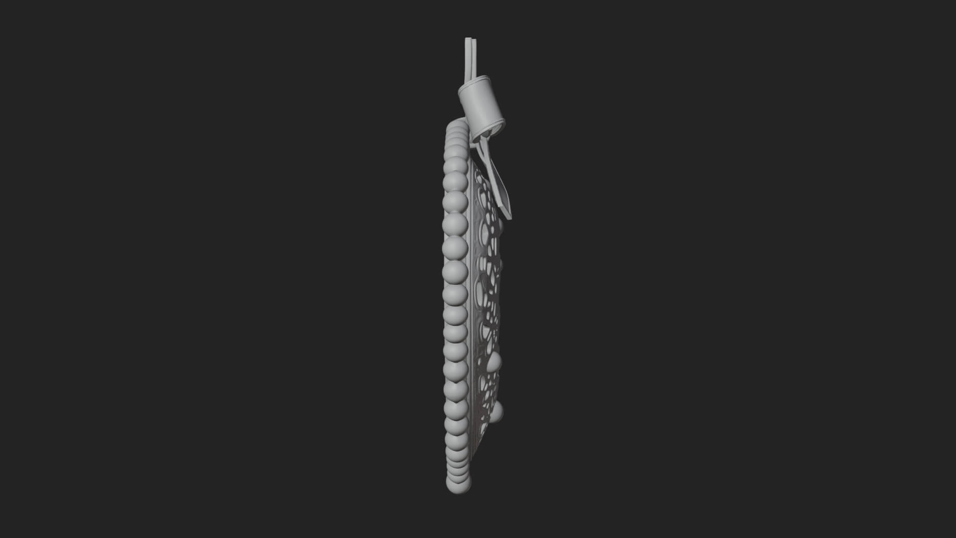 Pearl Trimmed Lace Heart Ornament Design 3 3D Print Model 3D Model