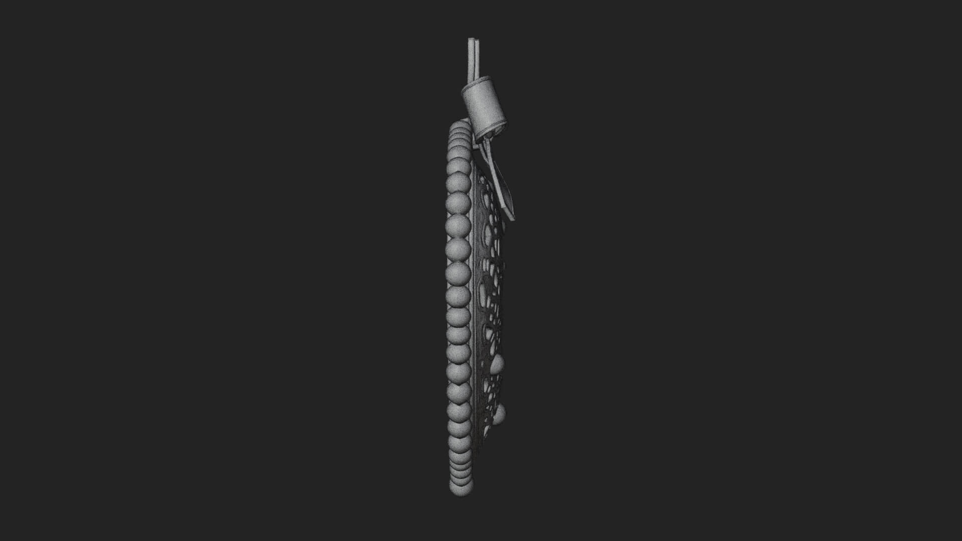 Pearl Trimmed Lace Heart Ornament Design 3 3D Print Model 3D Model