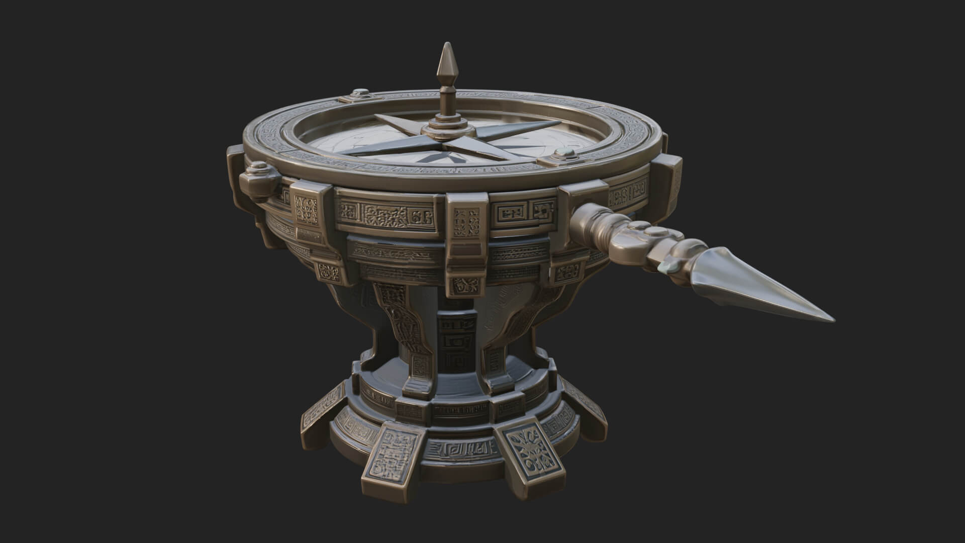 Pedestal Sundial Stand Model Design 2 3D Print Model 3D Model