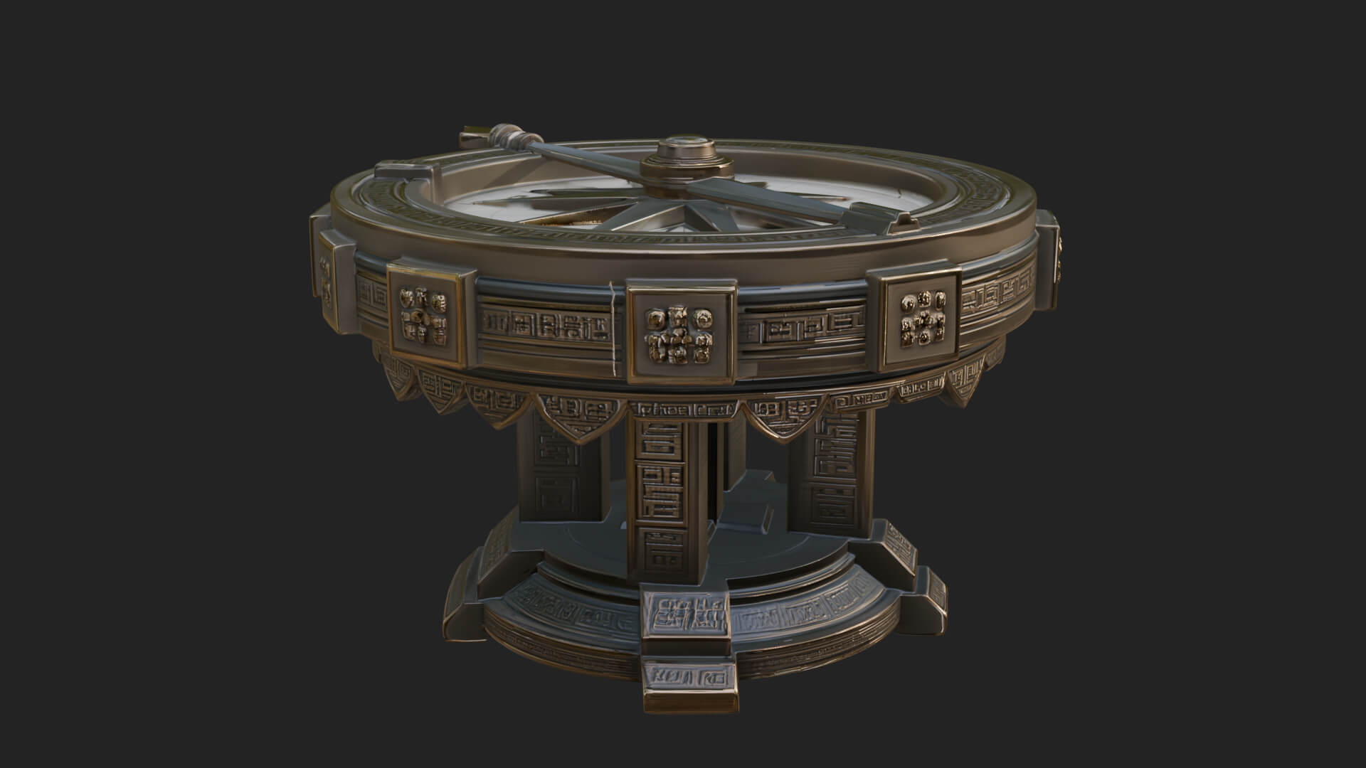 Pedestal Sundial Stand Model Design 4 3D Print Model 3D Model