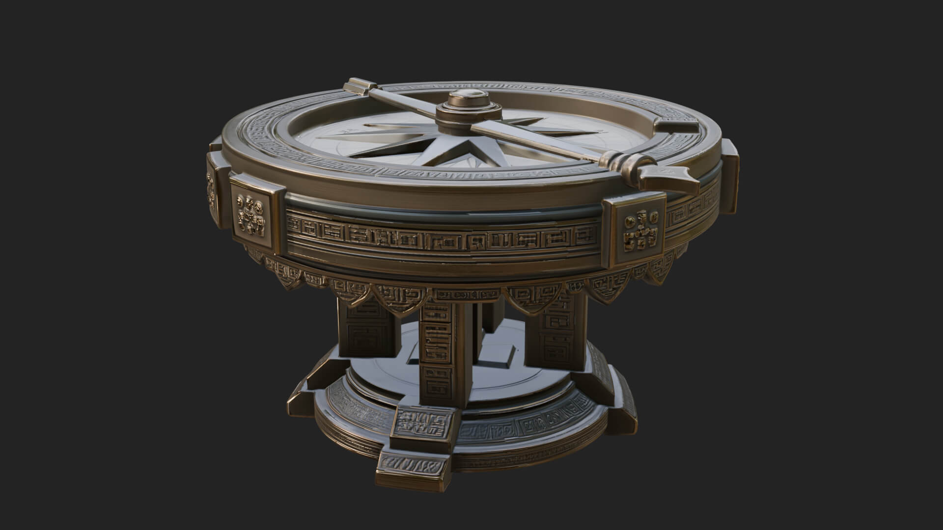Pedestal Sundial Stand Model Design 4 3D Print Model 3D Model