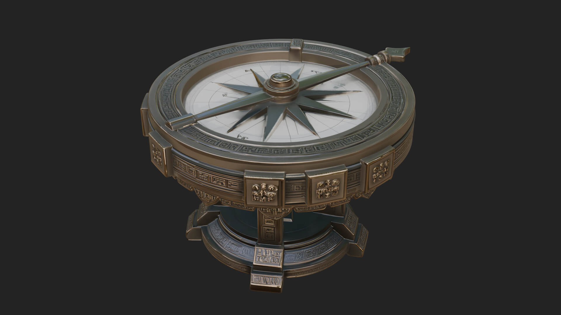 Pedestal Sundial Stand Model Design 4 3D Print Model 3D Model