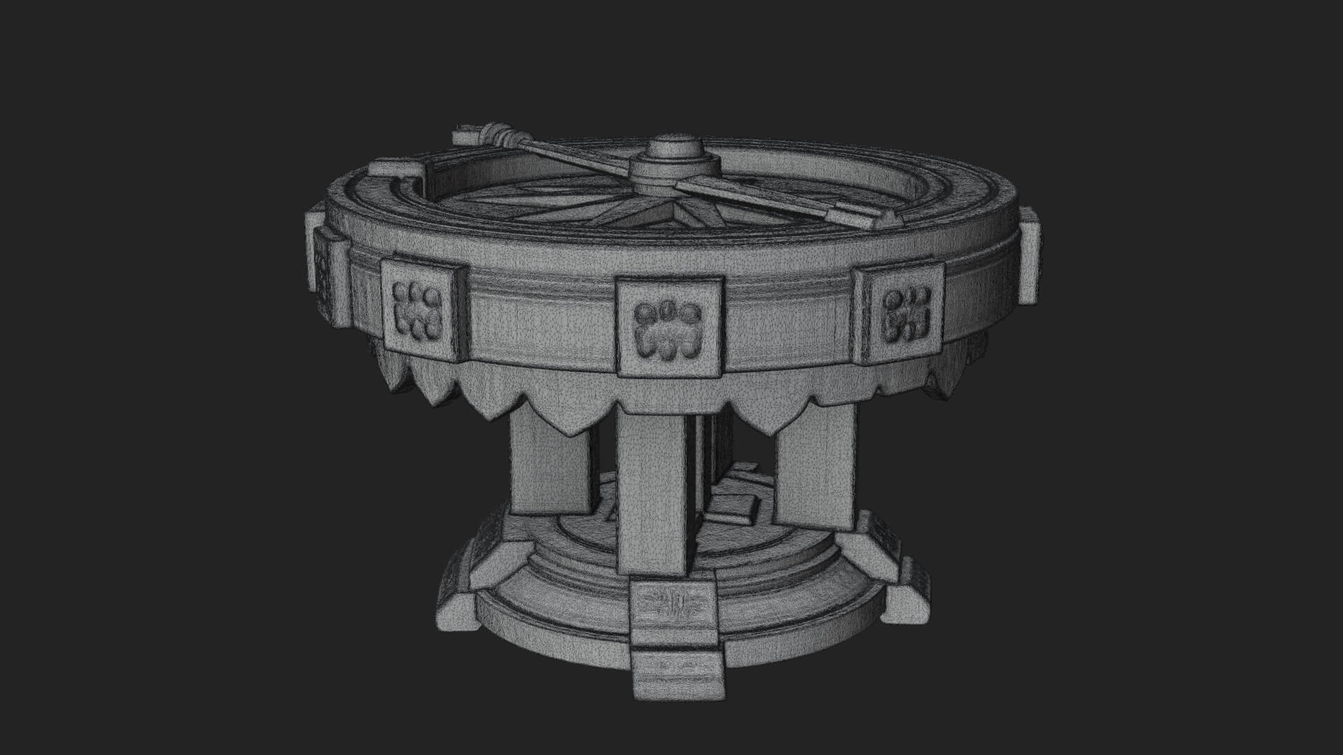 Pedestal Sundial Stand Model Design 4 3D Print Model 3D Model