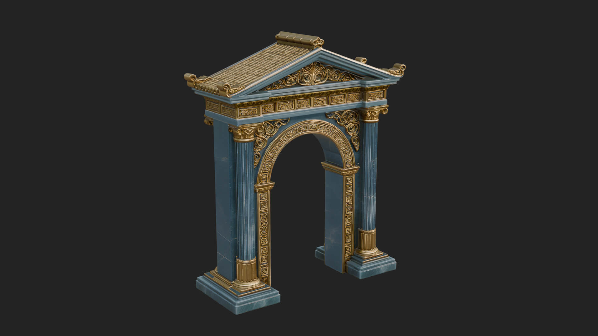 Pedimented Stone Arch Design 1 3D Print Model 3D Model