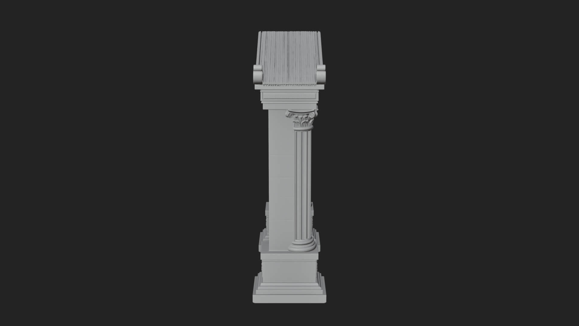 Pedimented Stone Arch Design 2 3D Print Model 3D Model
