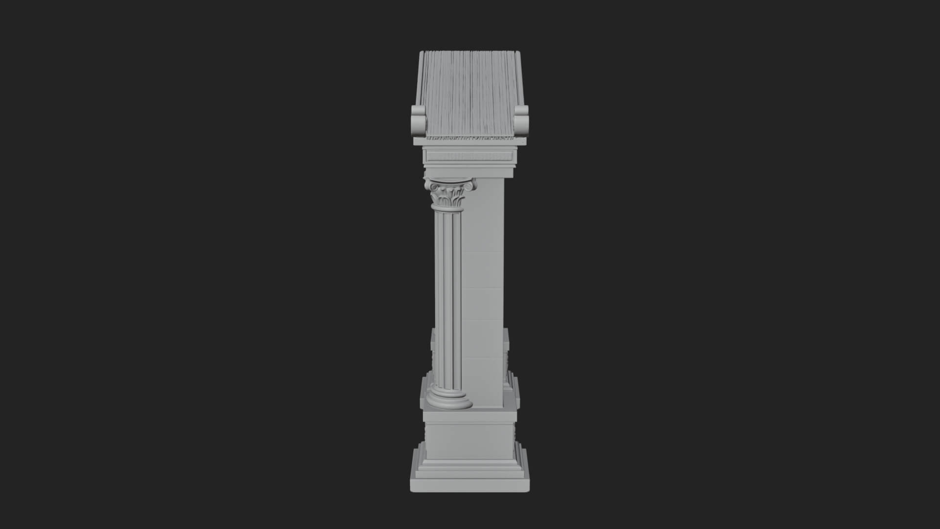 Pedimented Stone Arch Design 2 3D Print Model 3D Model