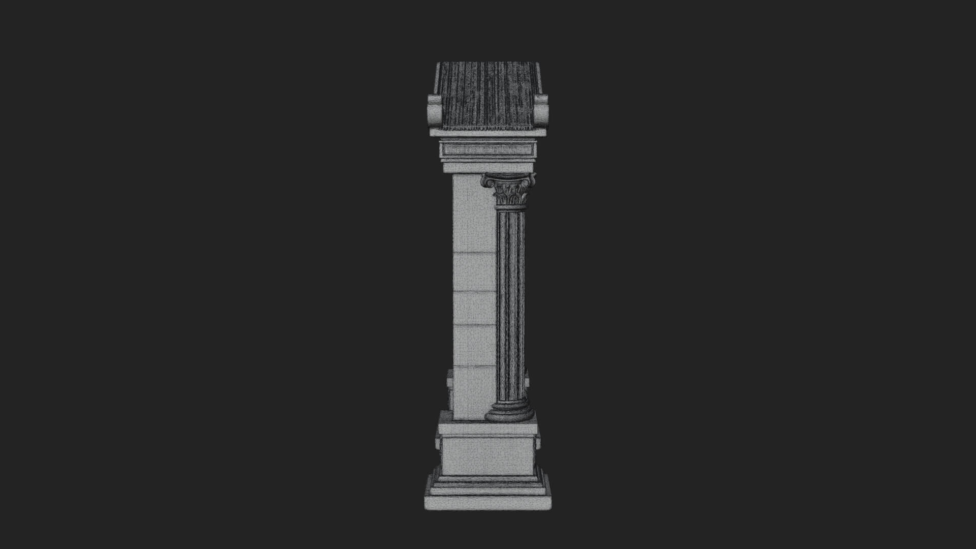 Pedimented Stone Arch Design 2 3D Print Model 3D Model
