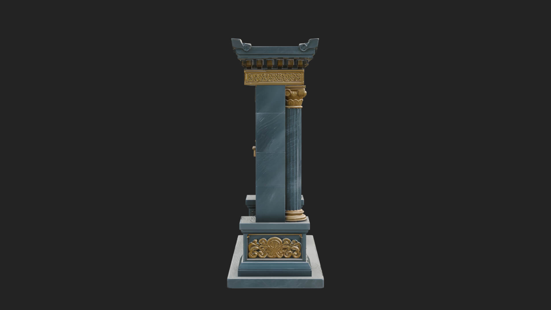 Pedimented Stone Arch Design 3 3D Print Model 3D Model