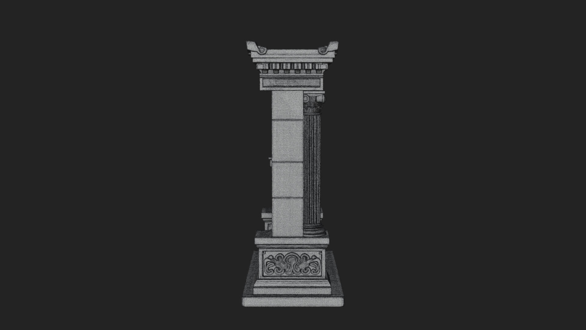 Pedimented Stone Arch Design 3 3D Print Model 3D Model