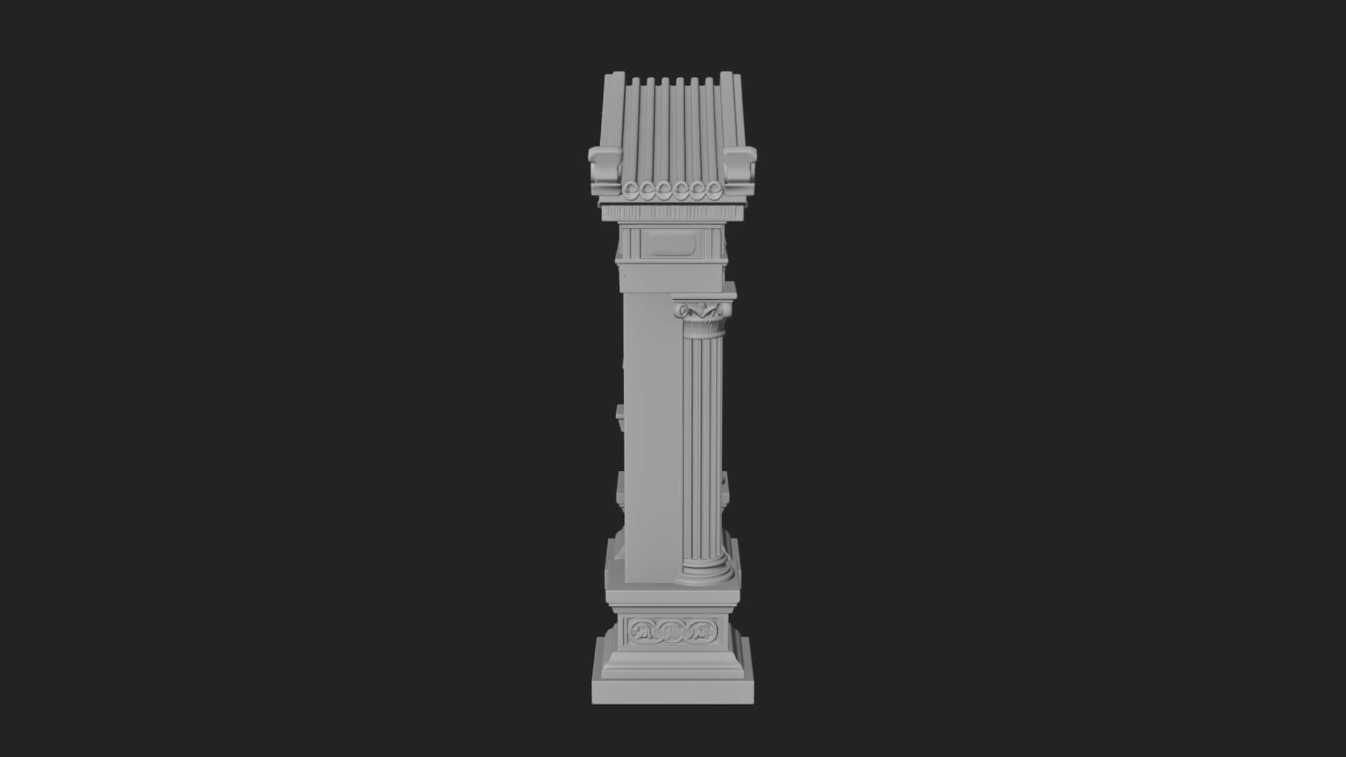 Pedimented Stone Arch Design 4 3D Print Model 3D Model