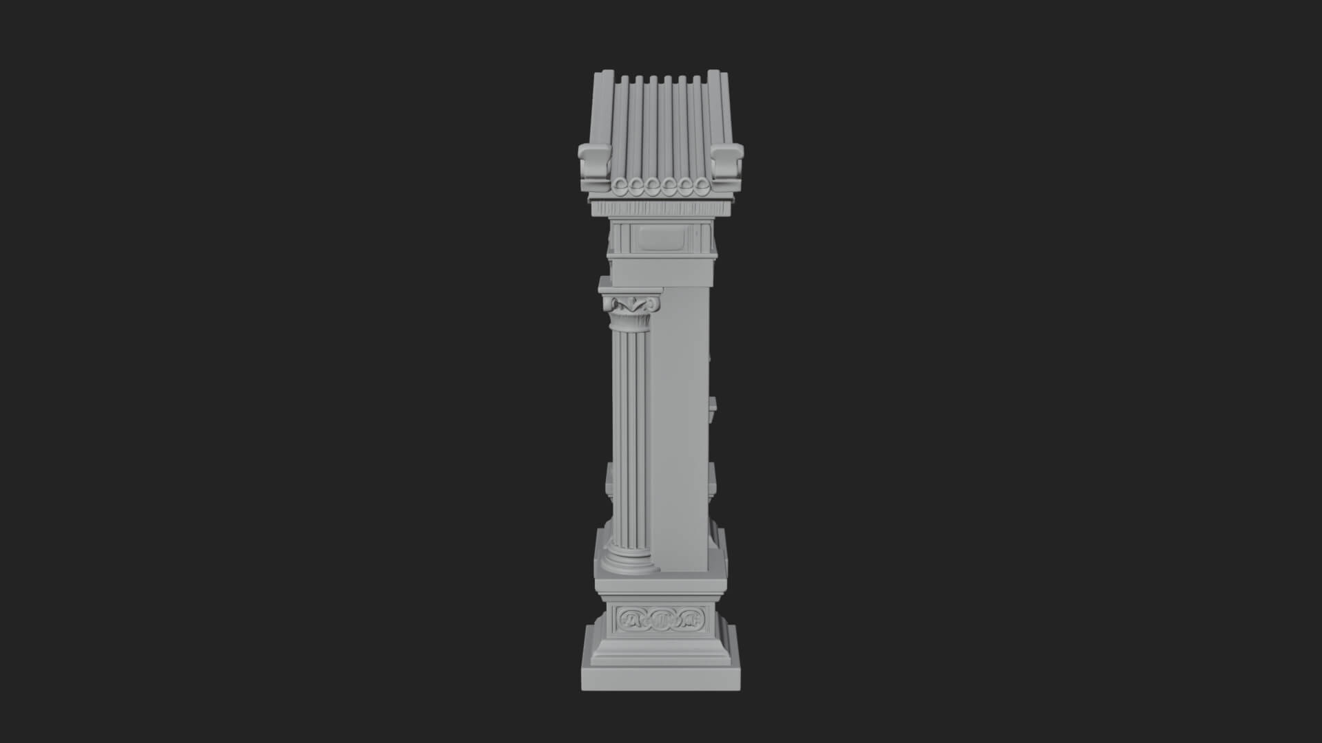Pedimented Stone Arch Design 4 3D Print Model 3D Model