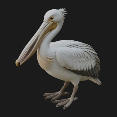 Pelican Bird Statue Design 2 3D Print Model