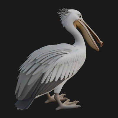Pelican Bird Statue Design 3 3D Print Model