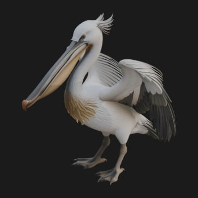 Pelican Bird Statue Design 4 3D Print Model