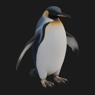 Penguin Bird Statue Design 1 3D Print Model