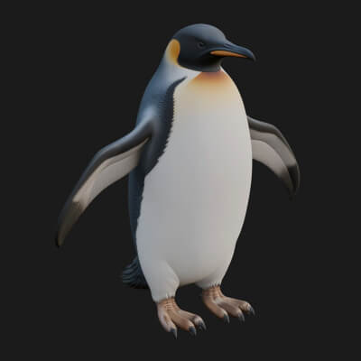 Penguin Bird Statue Design 2 3D Print Model