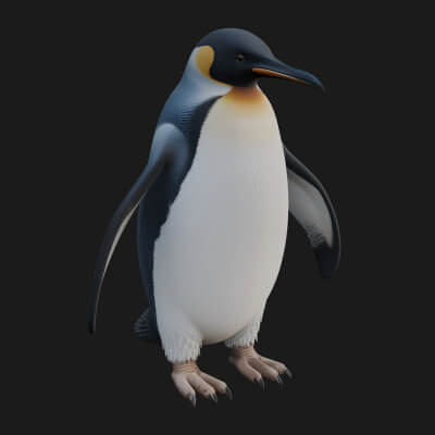 Penguin Bird Statue Design 3 3D Print Model