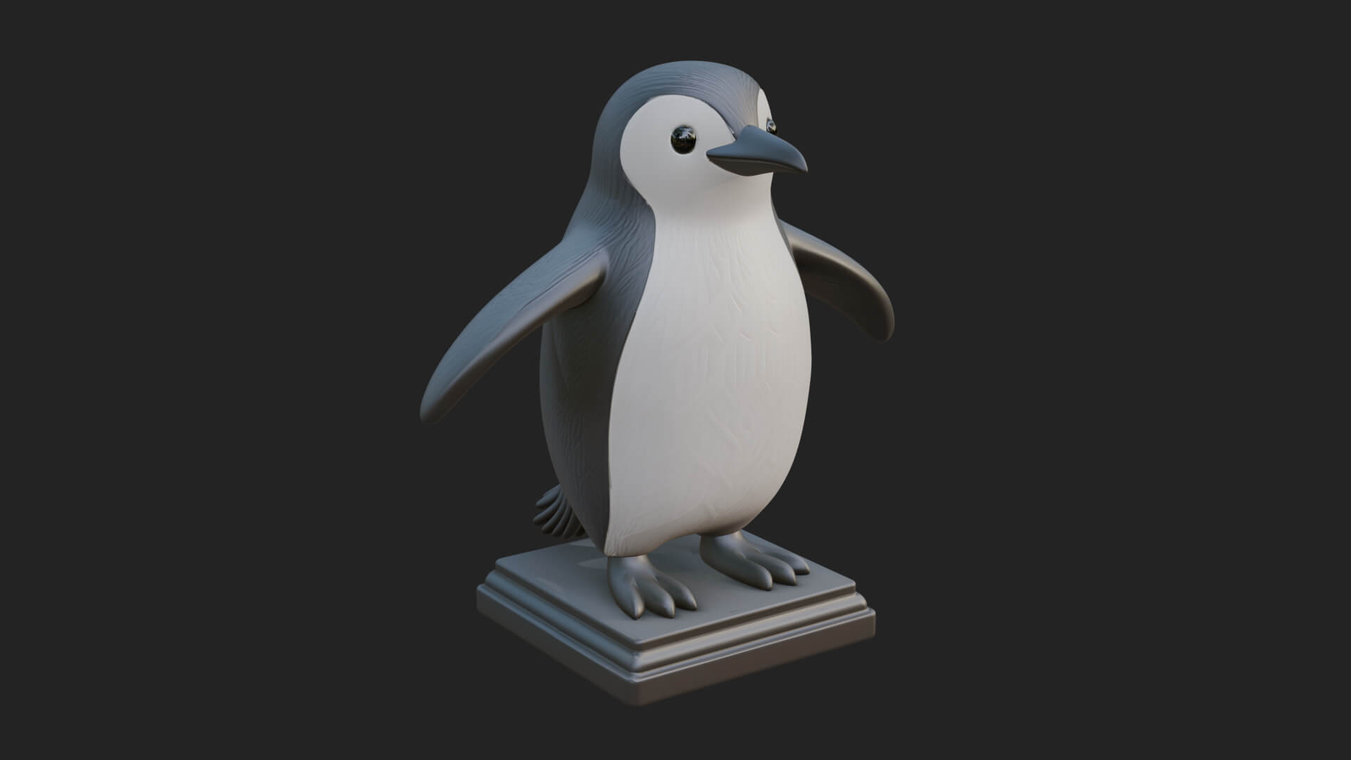 Penguin Bird Statue Design 4 3D Print Model 3D Model