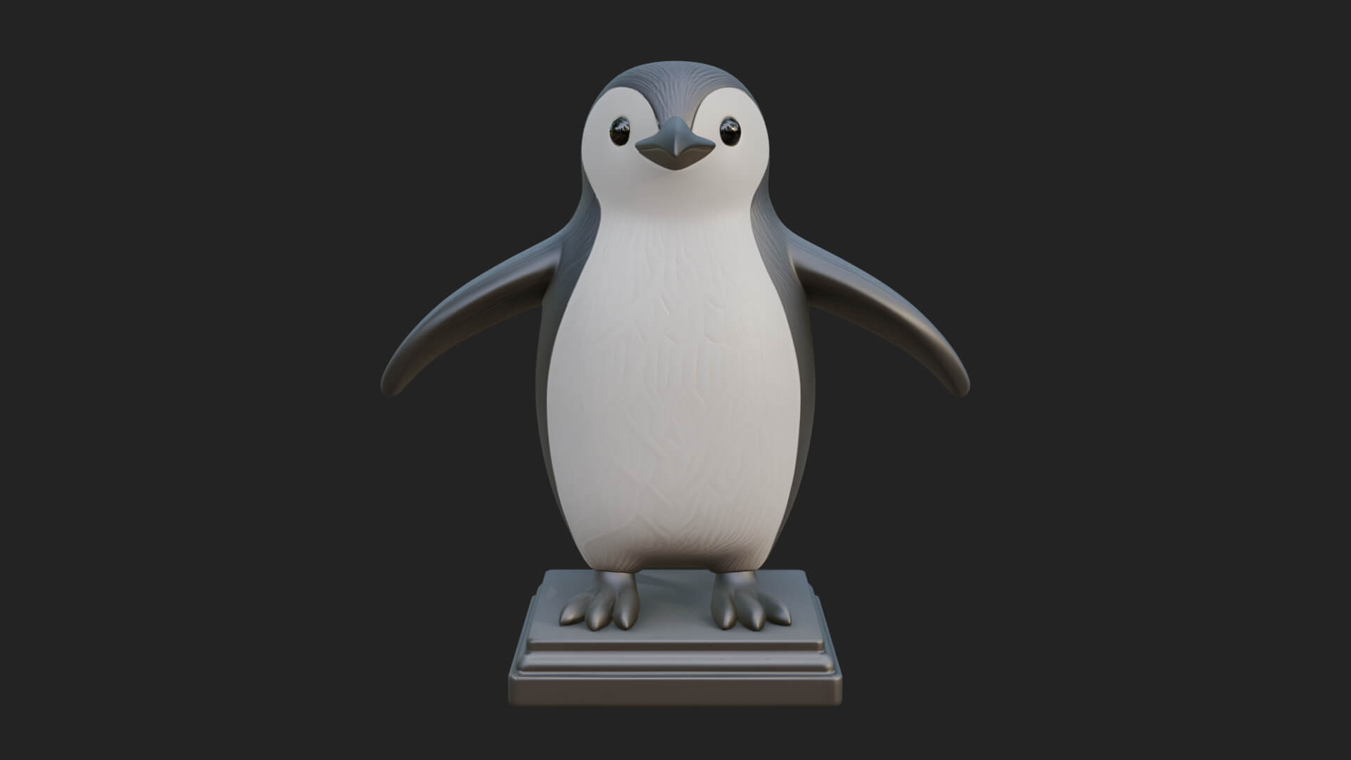 Penguin Bird Statue Design 4 3D Print Model 3D Model