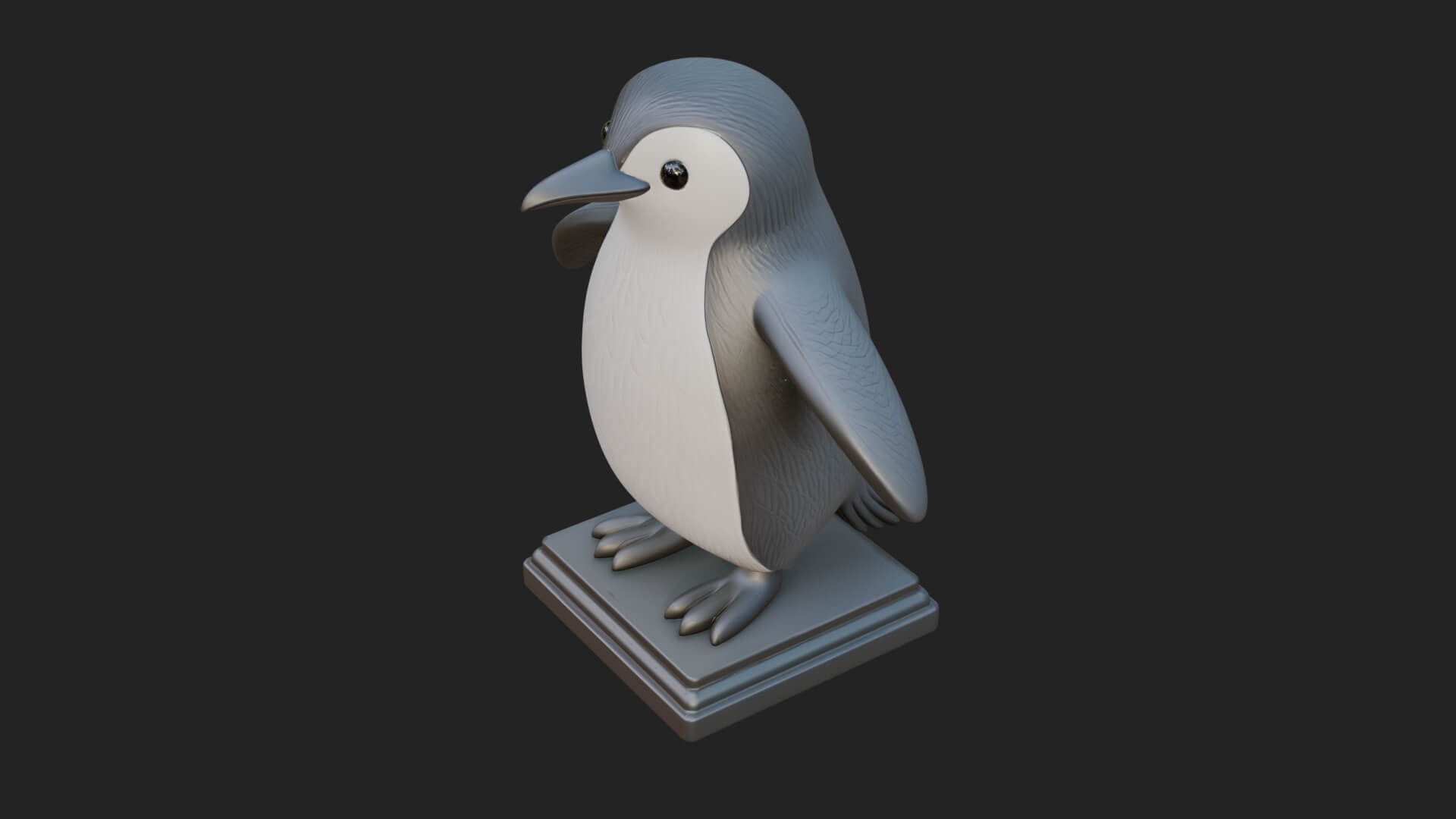 Penguin Bird Statue Design 4 3D Print Model 3D Model