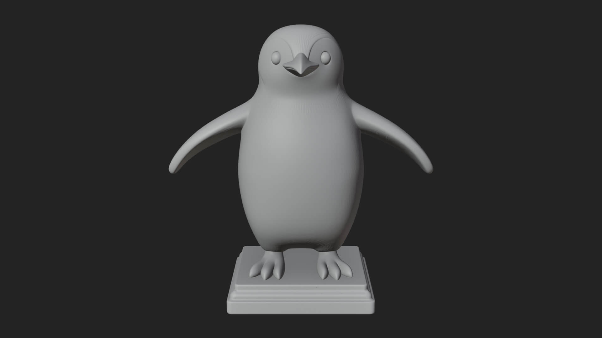 Penguin Bird Statue Design 4 3D Print Model 3D Model