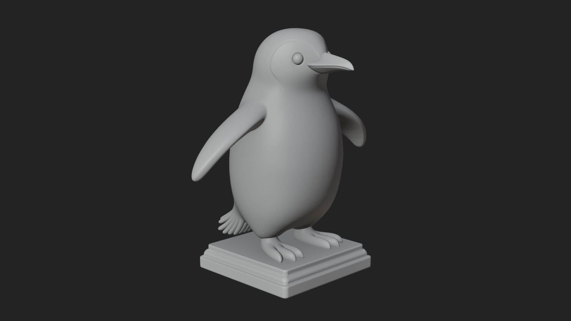Penguin Bird Statue Design 4 3D Print Model 3D Model