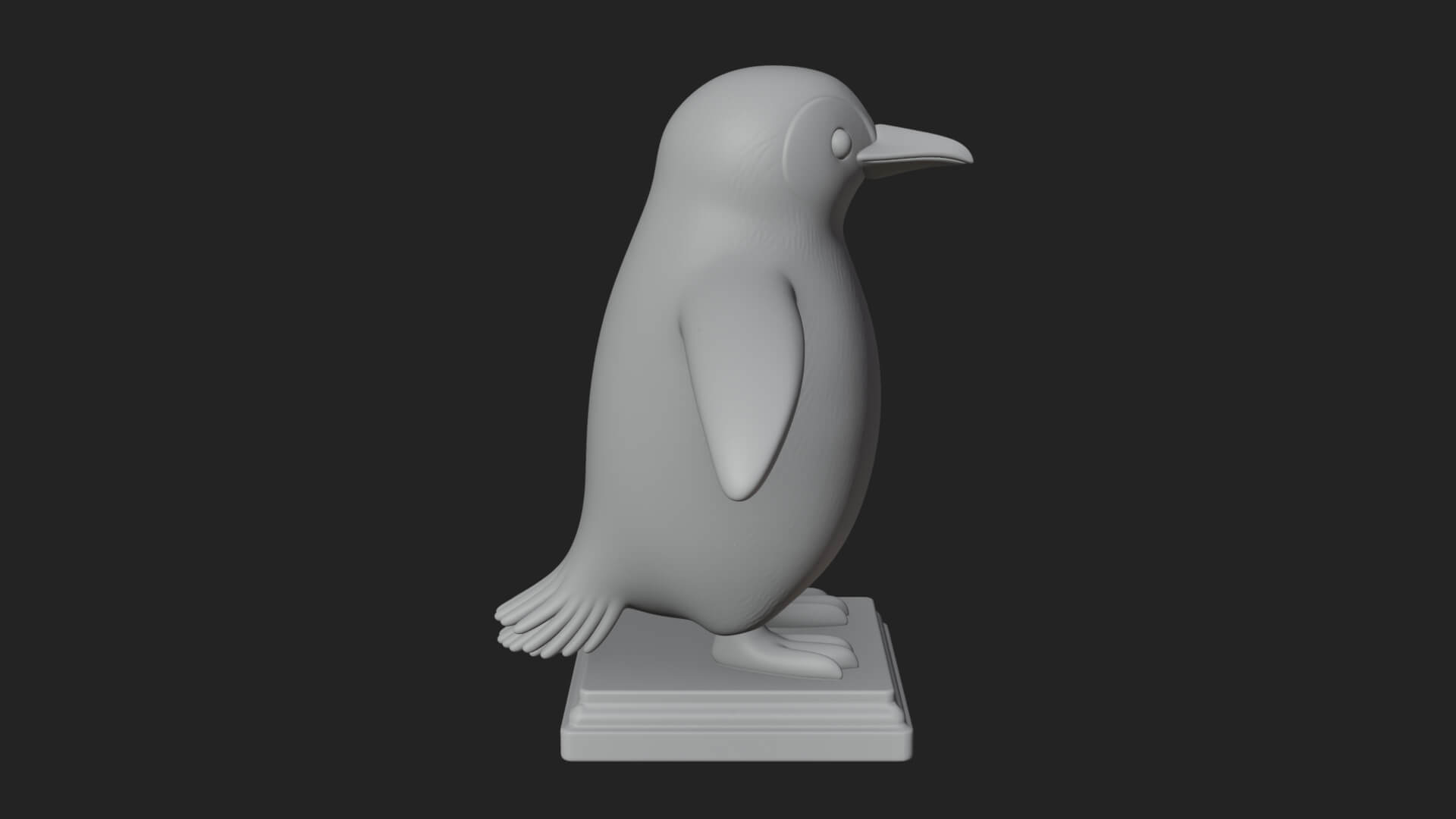 Penguin Bird Statue Design 4 3D Print Model 3D Model