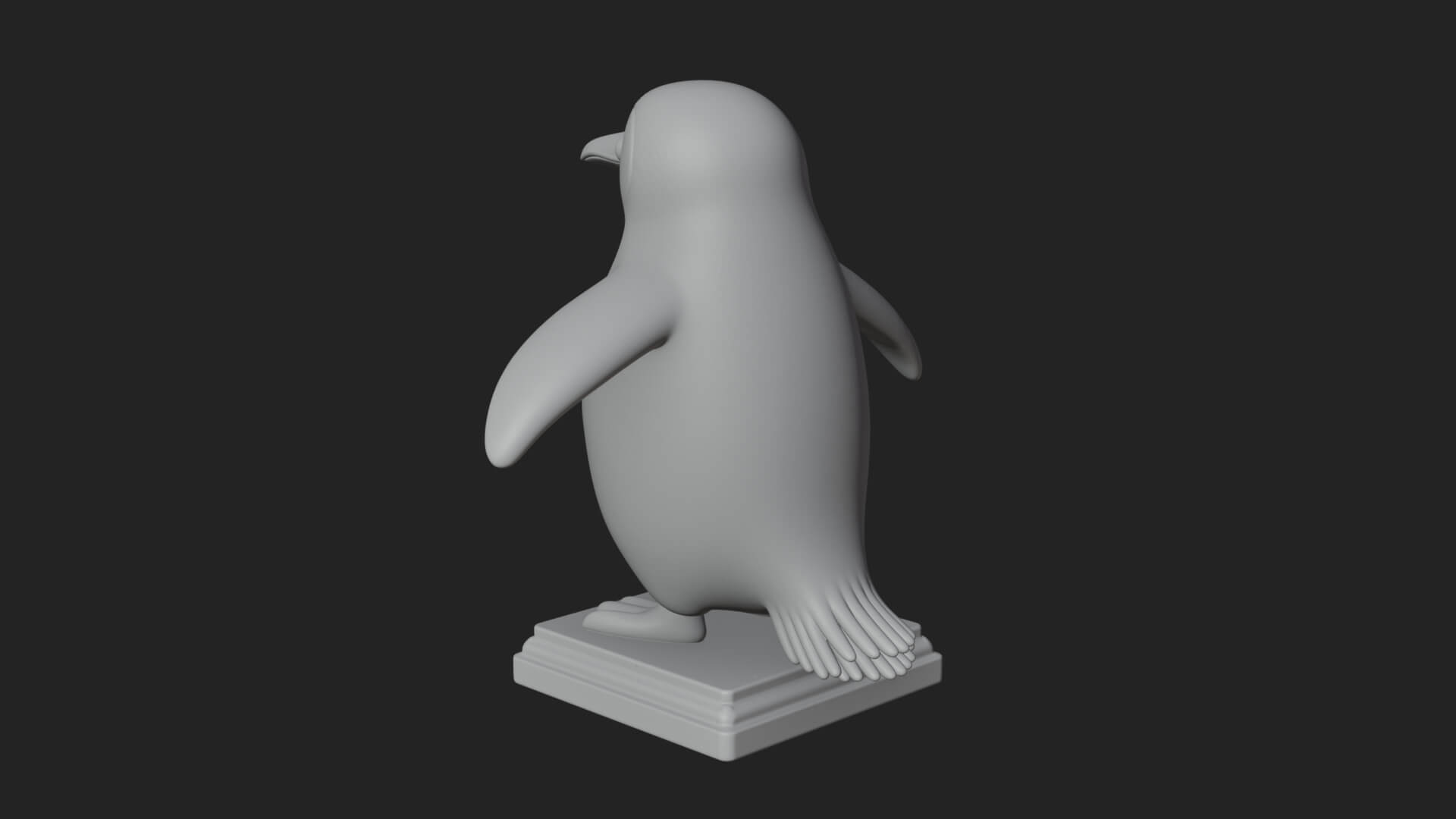 Penguin Bird Statue Design 4 3D Print Model 3D Model