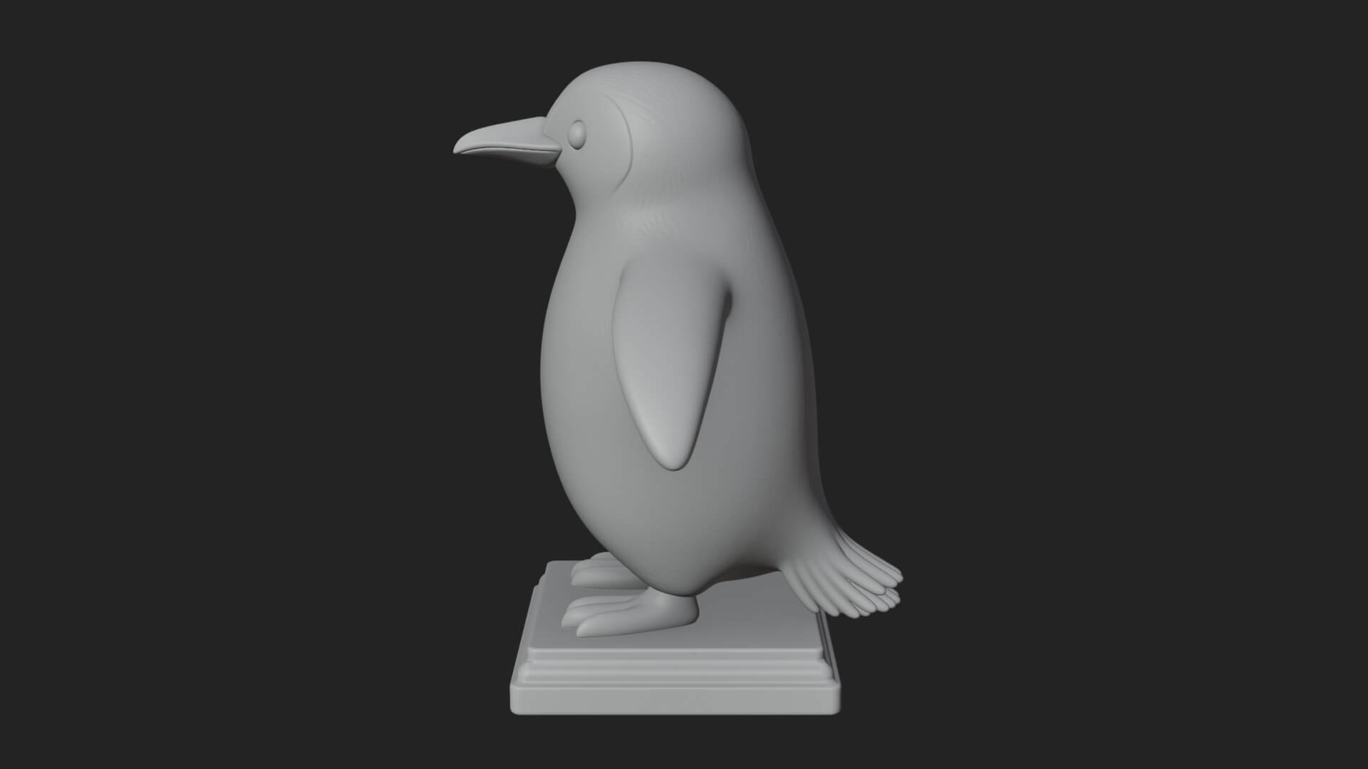 Penguin Bird Statue Design 4 3D Print Model 3D Model