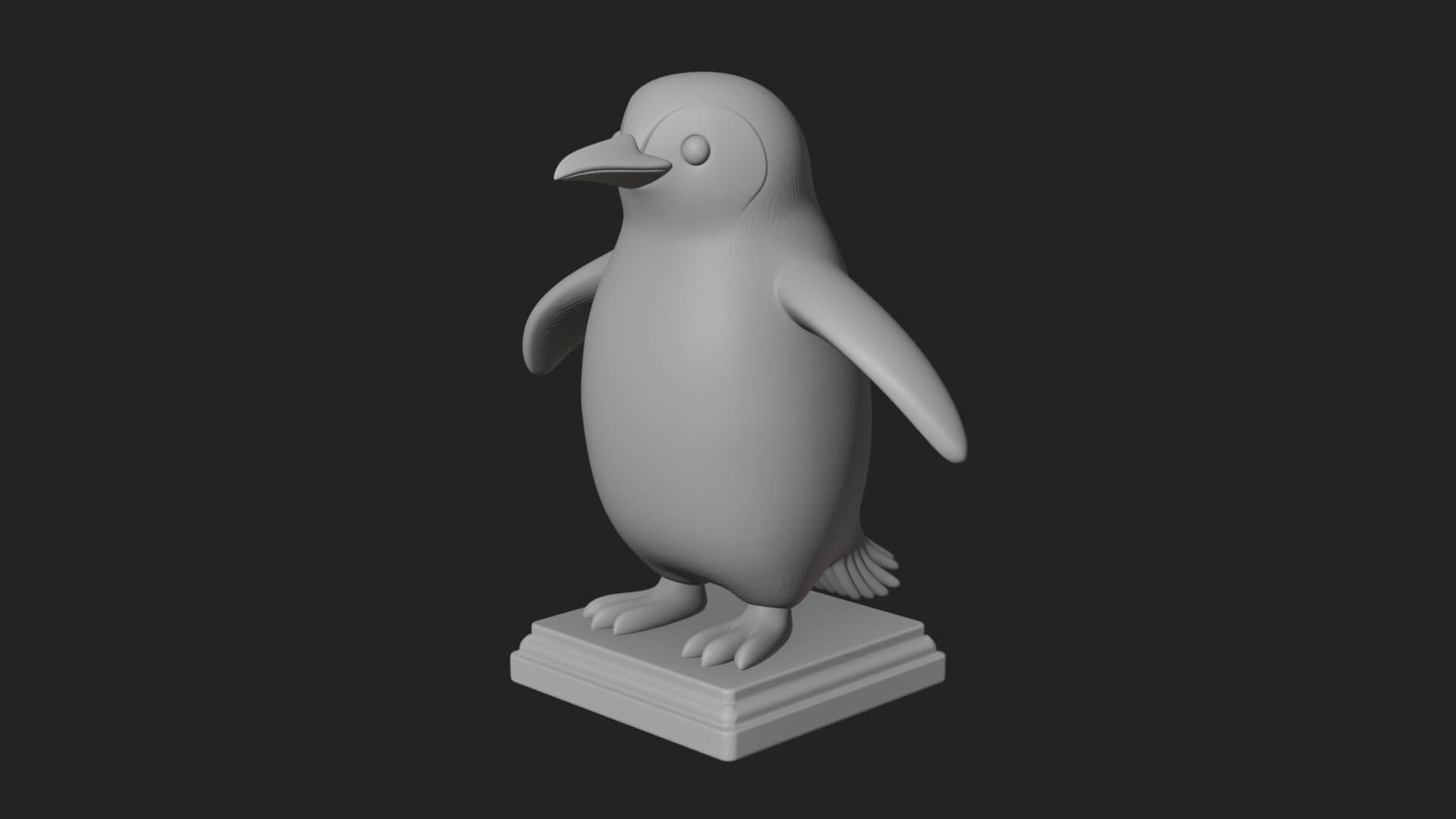 Penguin Bird Statue Design 4 3D Print Model 3D Model