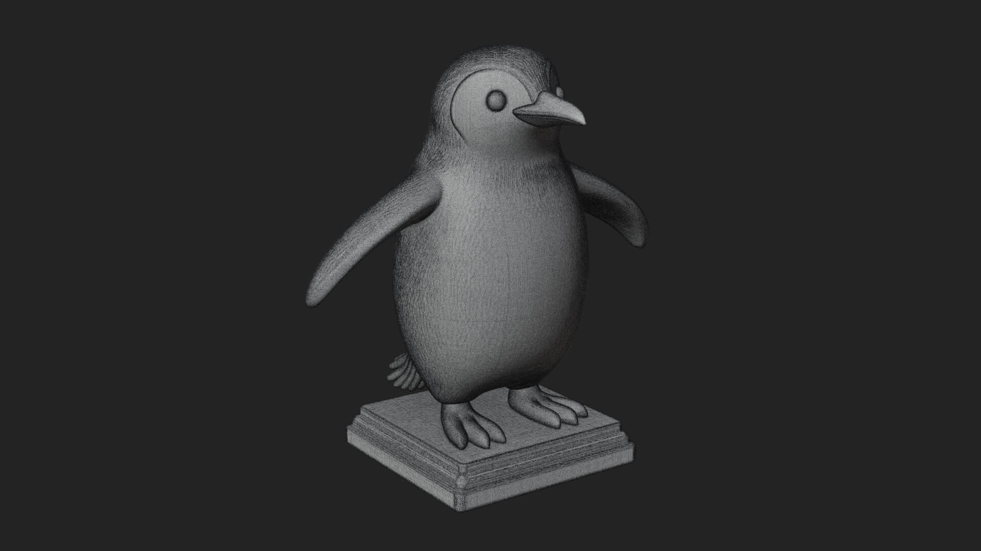 Penguin Bird Statue Design 4 3D Print Model 3D Model