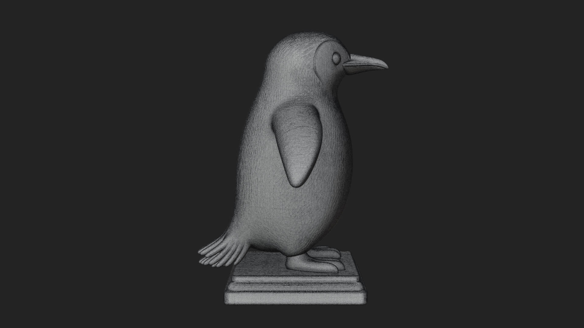 Penguin Bird Statue Design 4 3D Print Model 3D Model