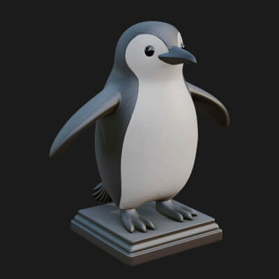 Penguin Bird Statue Design 4 3D Print Model