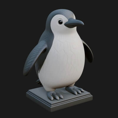Penguin Bird Statue Design 5 3D Print Model