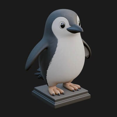 Penguin Bird Statue Design 6 3D Print Model