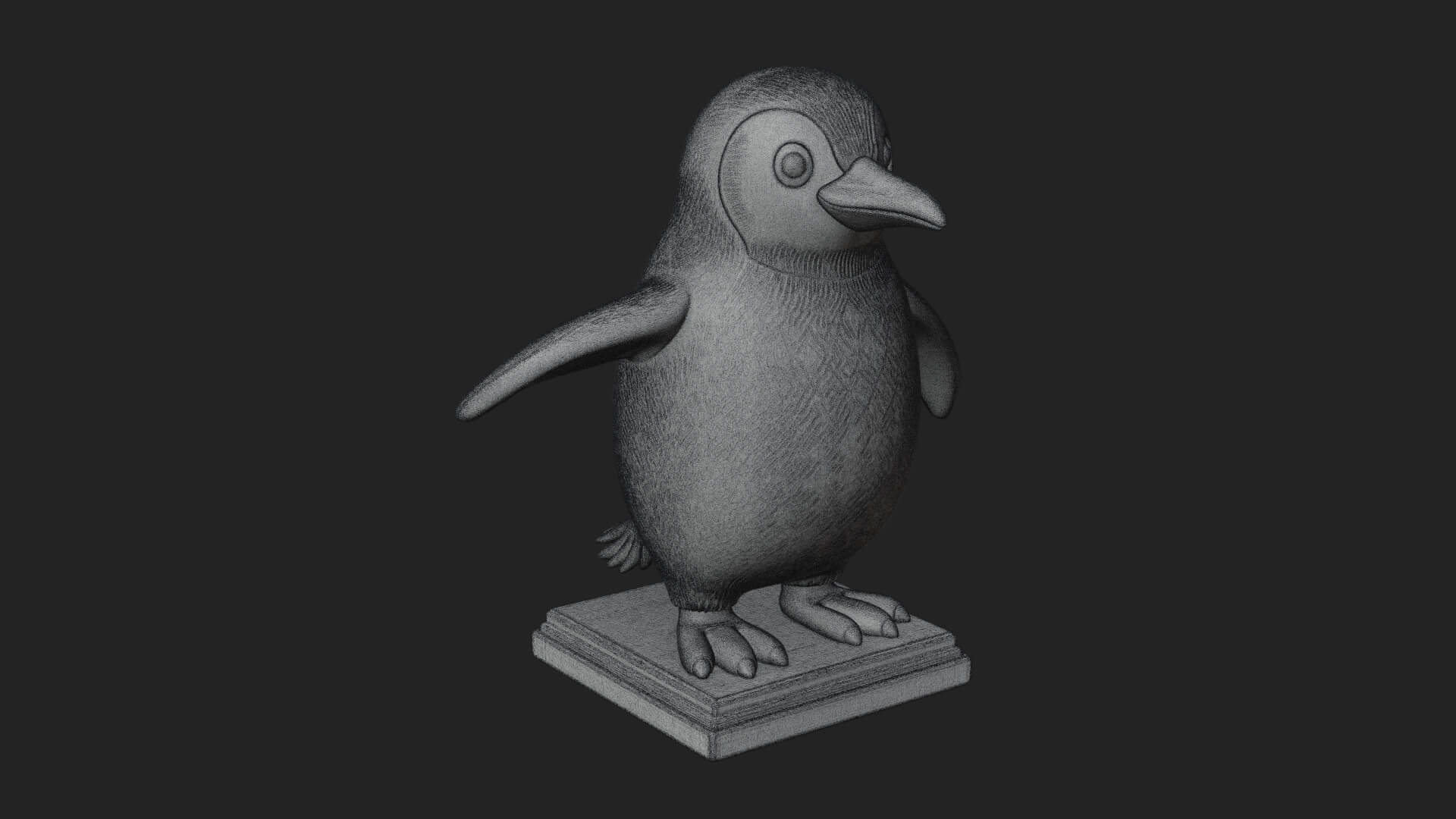 Penguin Bird Statue Design 7 3D Print Model 3D Model