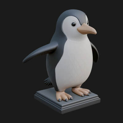 Penguin Bird Statue Design 7 3D Print Model