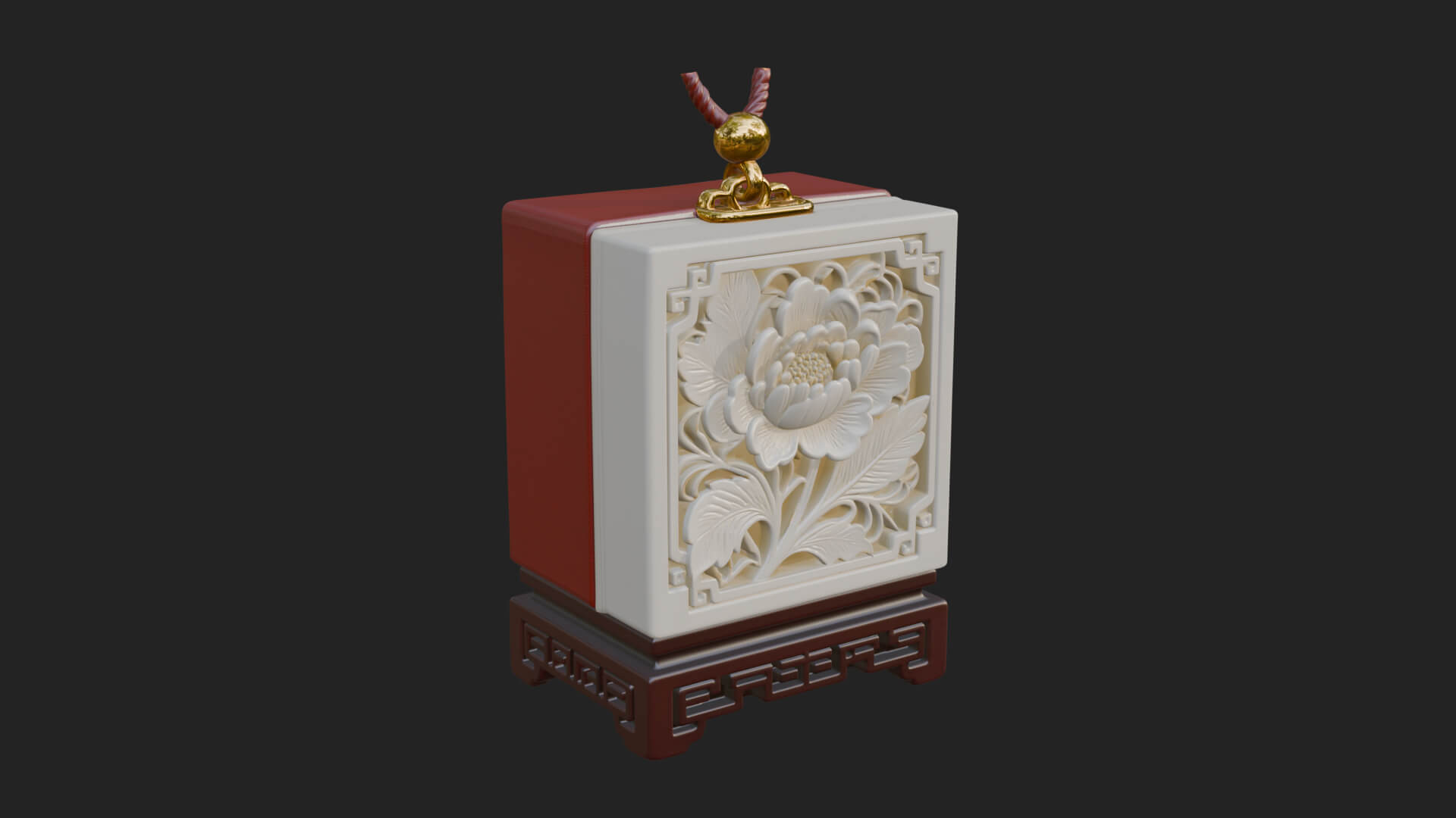 Peony Panel Lantern Model Design 1 3D Print Model 3D Model